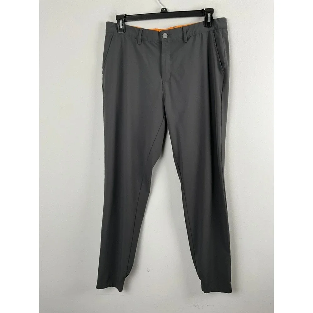 MACADE Mens Size 36x30 Golf Pants Dark Gray Jogger Style Ankle‎ Zip Athleisure